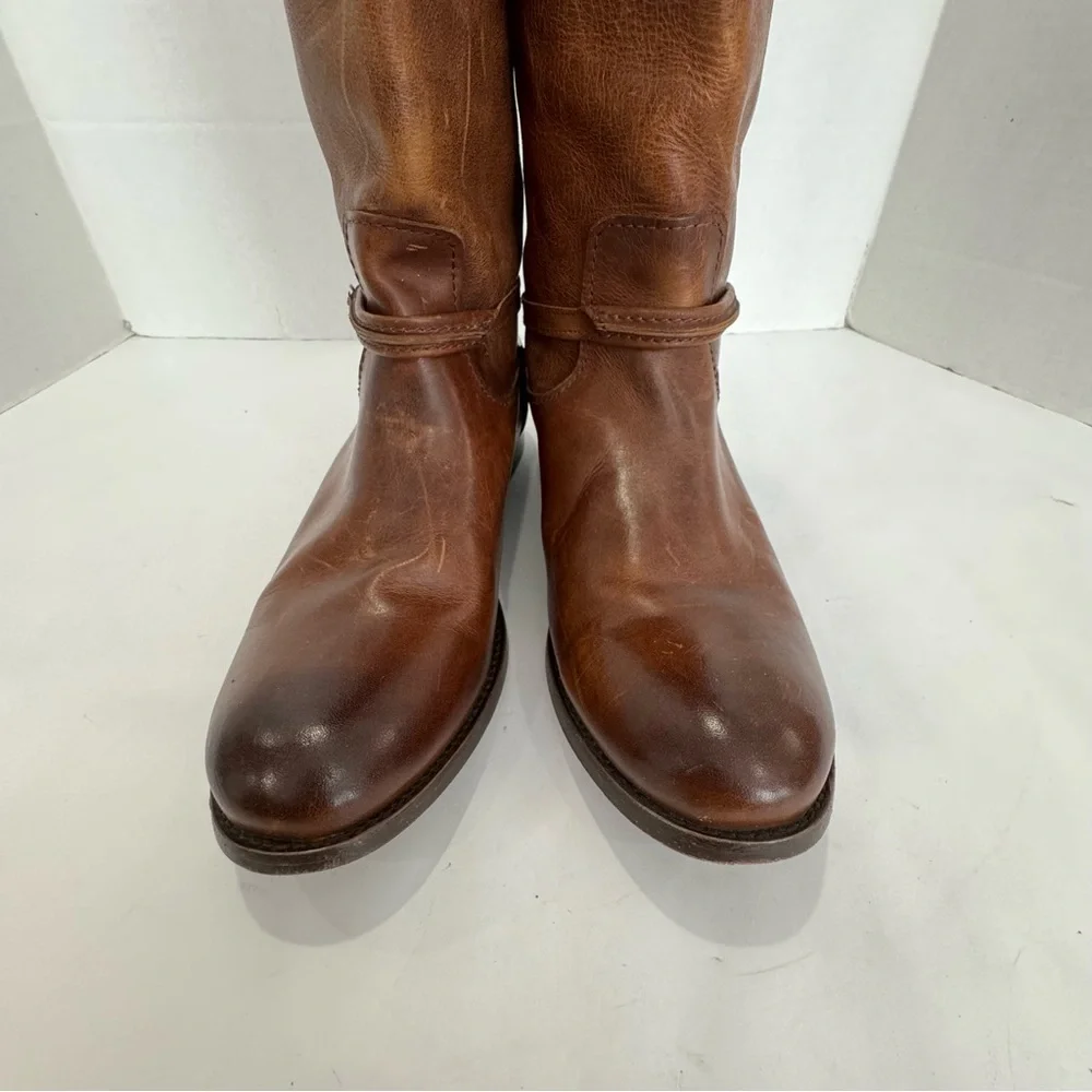 FRYE size 11 Melissa leather riding boots in sturdy leather small ankle buckle - Picture 4 of 16
